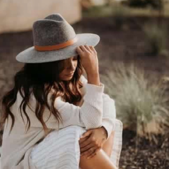 GIGI PIP Scottie Wide Brim Fedora Hat Gray Australian Wool Felt S/M (57) - Picture 7 of 8